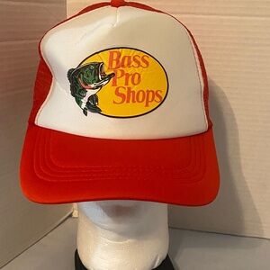 Bass Pro Shops Orange and White Fishing Hat